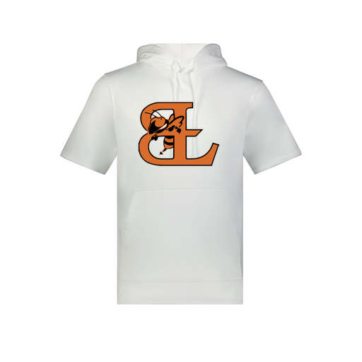 [6871.005.S-LOGO2] Men's Dri Fit Short Sleeve Hoodie (Adult S, White, Logo 2)