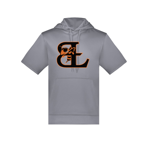 [6871.059.S-LOGO1] Men's Dri Fit Short Sleeve Hoodie (Adult S, Gray, Logo 1)
