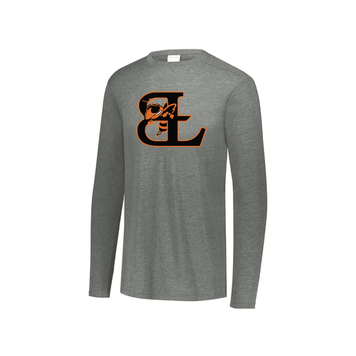 [FTLCUBGY-YS-LOGO1] Decker Youth Tri-Blend T-Shirt - Long Sleeve (Youth S, Gray, Logo 1)