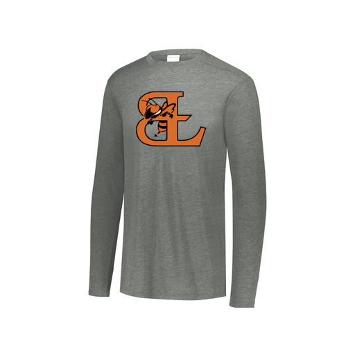 [FTLCUBGY-YS-LOGO2] Decker Youth Tri-Blend T-Shirt - Long Sleeve (Youth S, Gray, Logo 2)