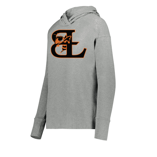 [222798-SIL-FAXS-LOGO1] Ladies Ventura Thin Knit Hoodie (Female Adult XS, Silver, Logo 1)